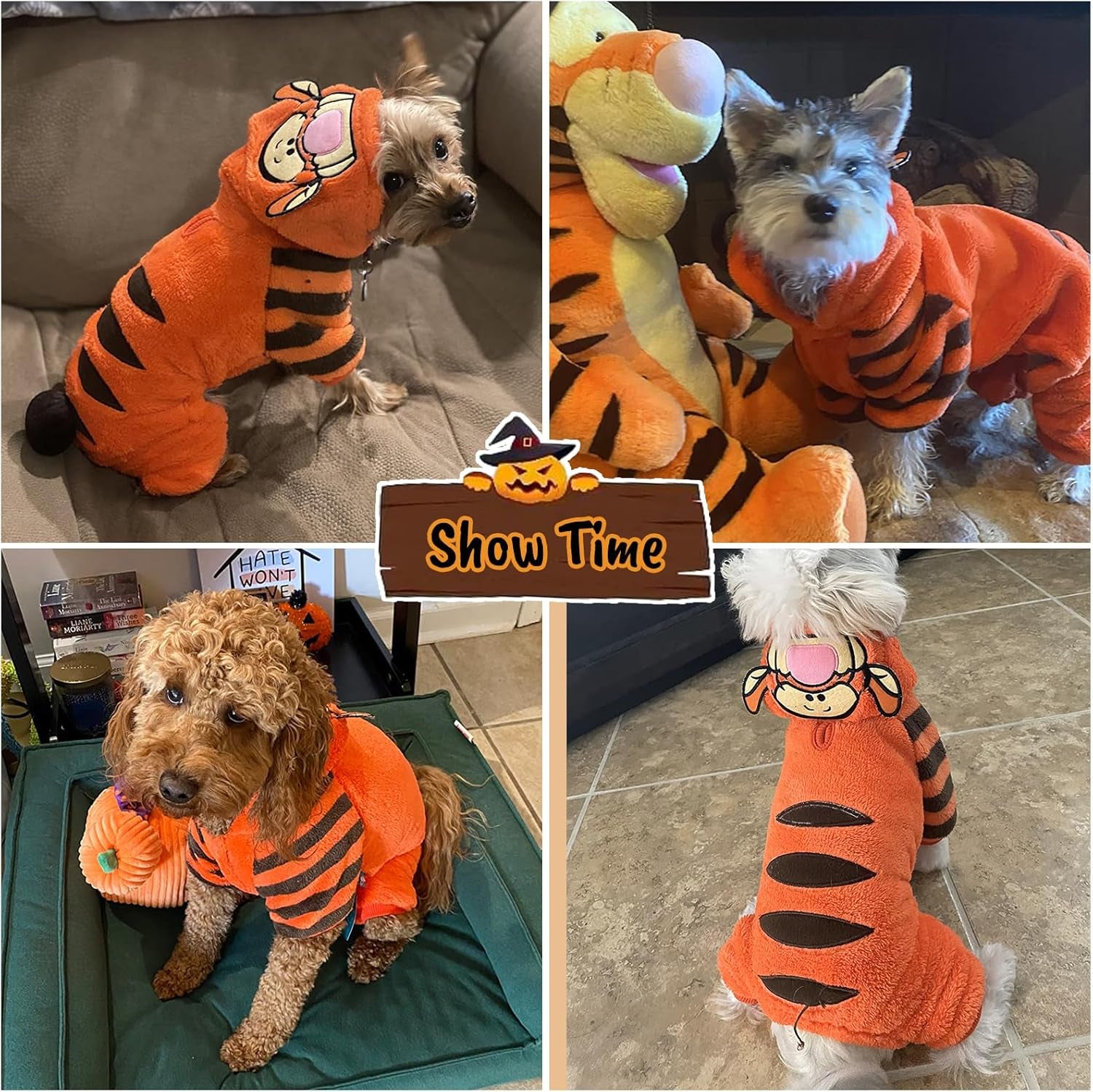 Tiger Dog Costume - Cute & Funny Halloween Jumpsuit for Small, Medium & Large Dogs